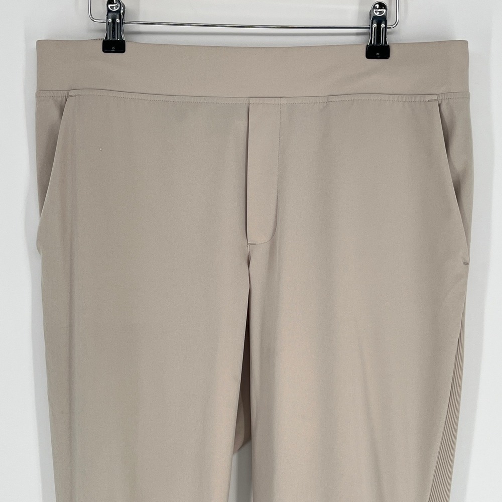 Athleta Brooklyn Ankle Pant 12 Beige Khaki Travel Stretch Tapered Pants - Picture 3 of 13